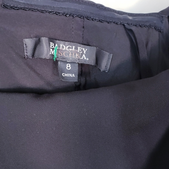 $890 BADGLEY MISCHKA Black Off the shoulder Gown 8 - Picture 9 of 12